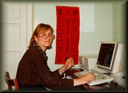 At a computer